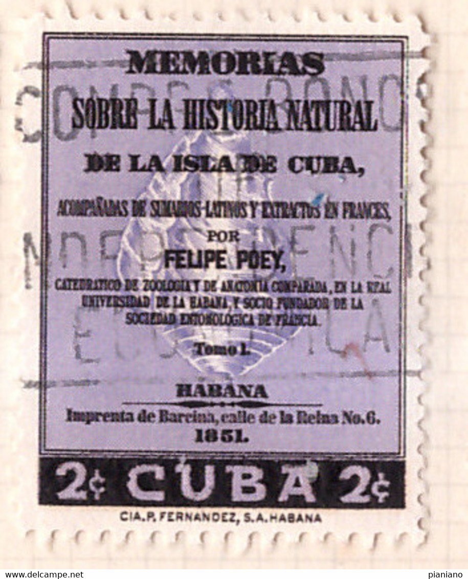 PIA - CUBA  : 1958 : Omaggio Al Naturalista Felipe Poey Y Aloy - (Yv  493-94) - Gebraucht