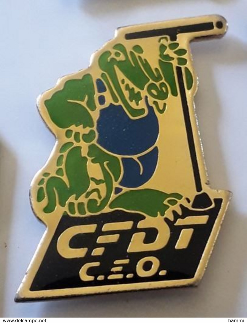 C173 Pin's Syndicat CFDT CEO C.E.O Crocodile  Achat Immédiat - Administrations