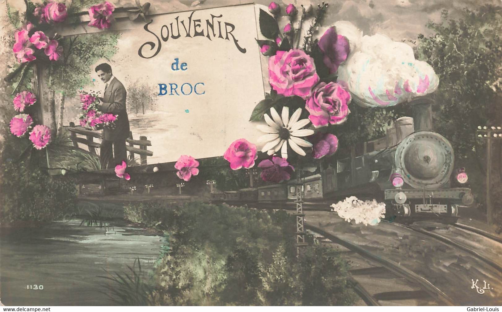 Souvenir De Broc Locomotive Train 1915 Locomotive - Broc