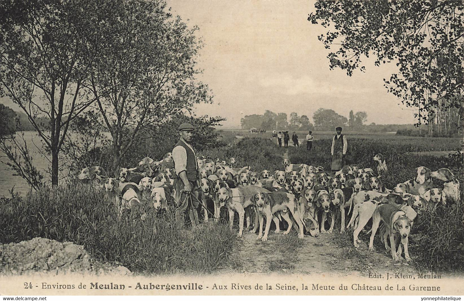 78 - YVELINES - AUBERGENVILLE - Vers Meulan - Chasse, Chien Beagles, Meute Du Château De La Garenne - Superbe - 10495 - Aubergenville