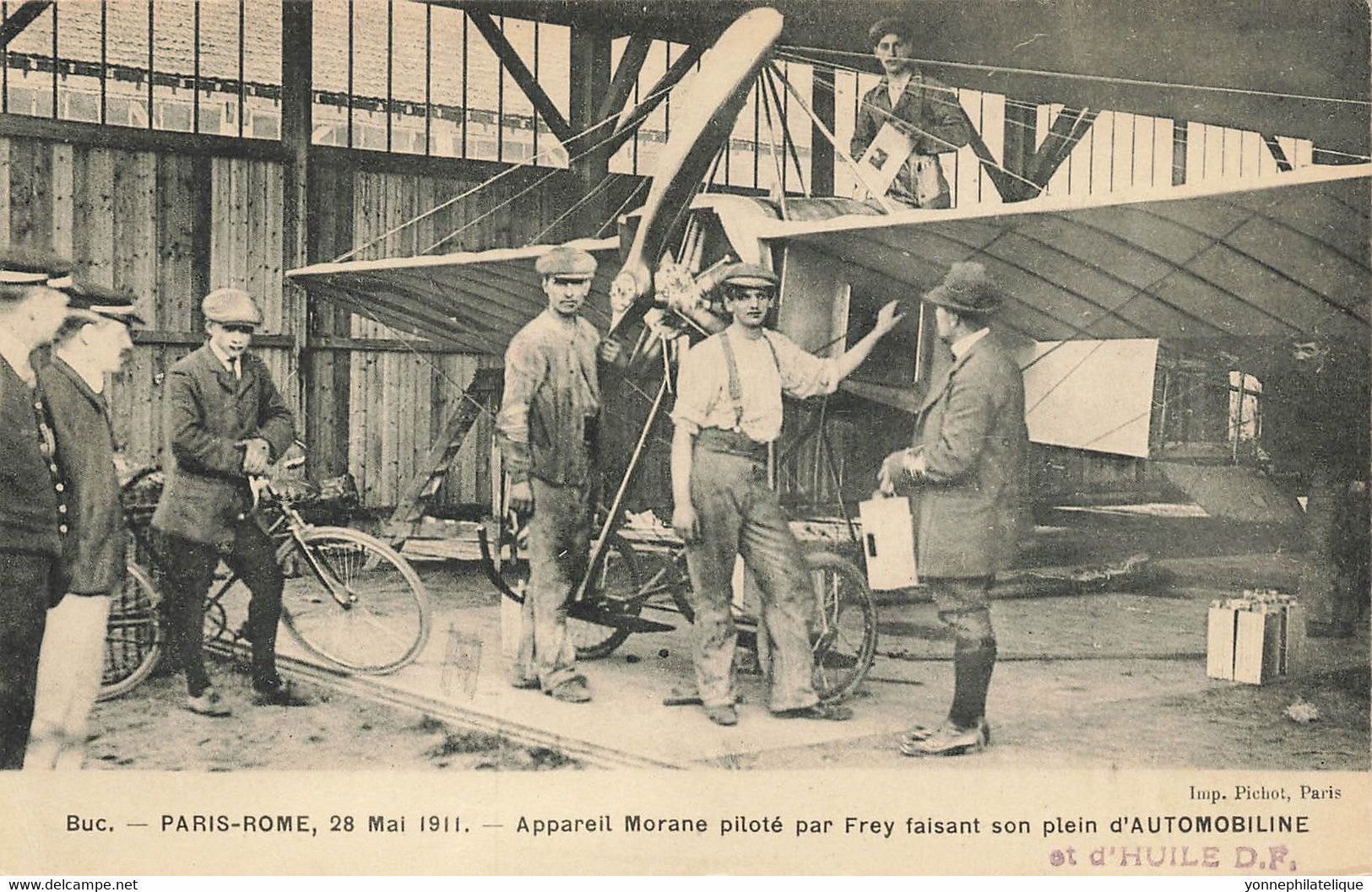 78 - YVELINES - BUC - Avion Morane Pilote FREY - PARIS-ROME 28 Mai 1911 - Automobiline  -superbe-10542 - Buc