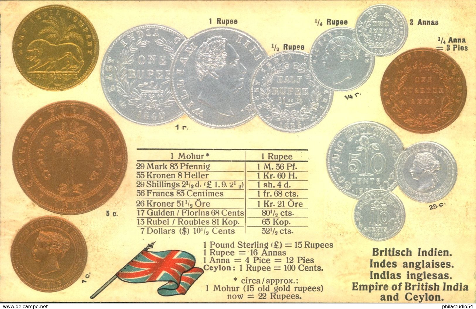 MÜNZEN DER WELT- COINS OF THE WORLD - Prägekarte/ Embossed - BRITISCH INDIEN - Coins (pictures)