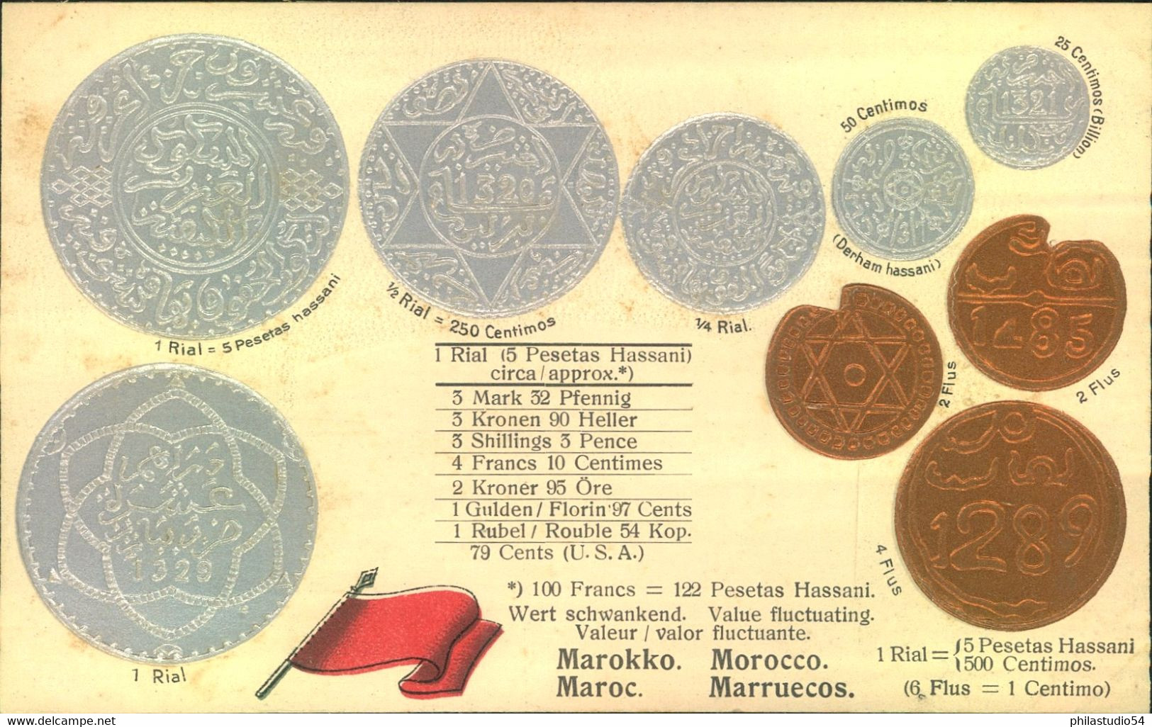 MÜNZEN DER WELT- COINS OF THE WORLD - Prägekarte/ Embossed - MAROKKO - Monete (rappresentazioni)