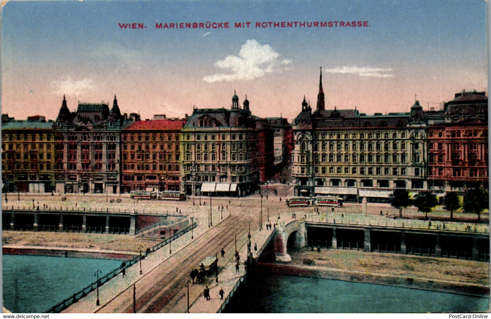 36332 - Wien - Marienbrücke Mit Rothenthurmstrasse - Gelaufen 1917 - Wien Mitte