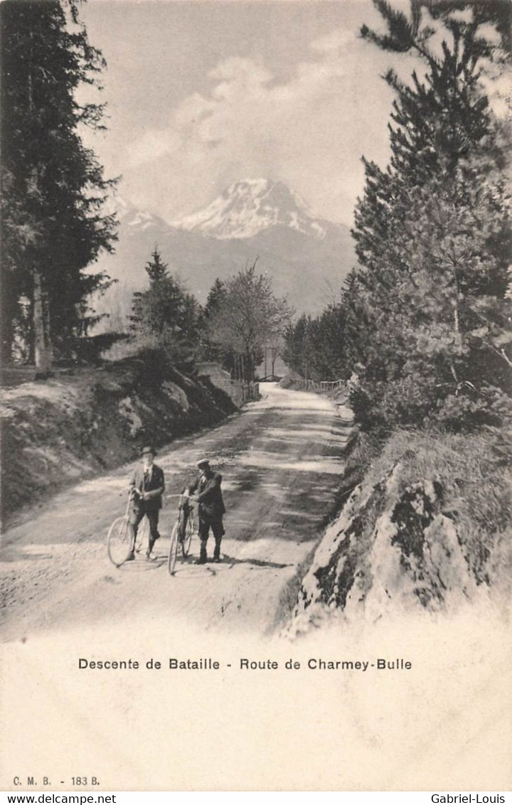 Descente De Bataille Route De Charmey Bulle 1907 - Bulle
