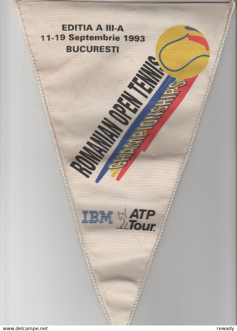 Romania - Romanian Open Tennis / Fanion / Pennant Bucuresti 1993 (large Format) - Apparel, Souvenirs & Other