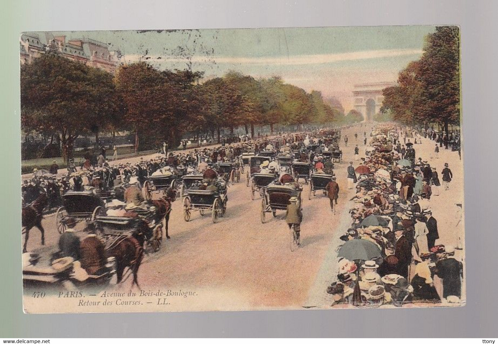 CPA :  Paris  16 éme  Avenue Du Bois De Boulogne Retour Des Courses  1909 - Arrondissement: 16