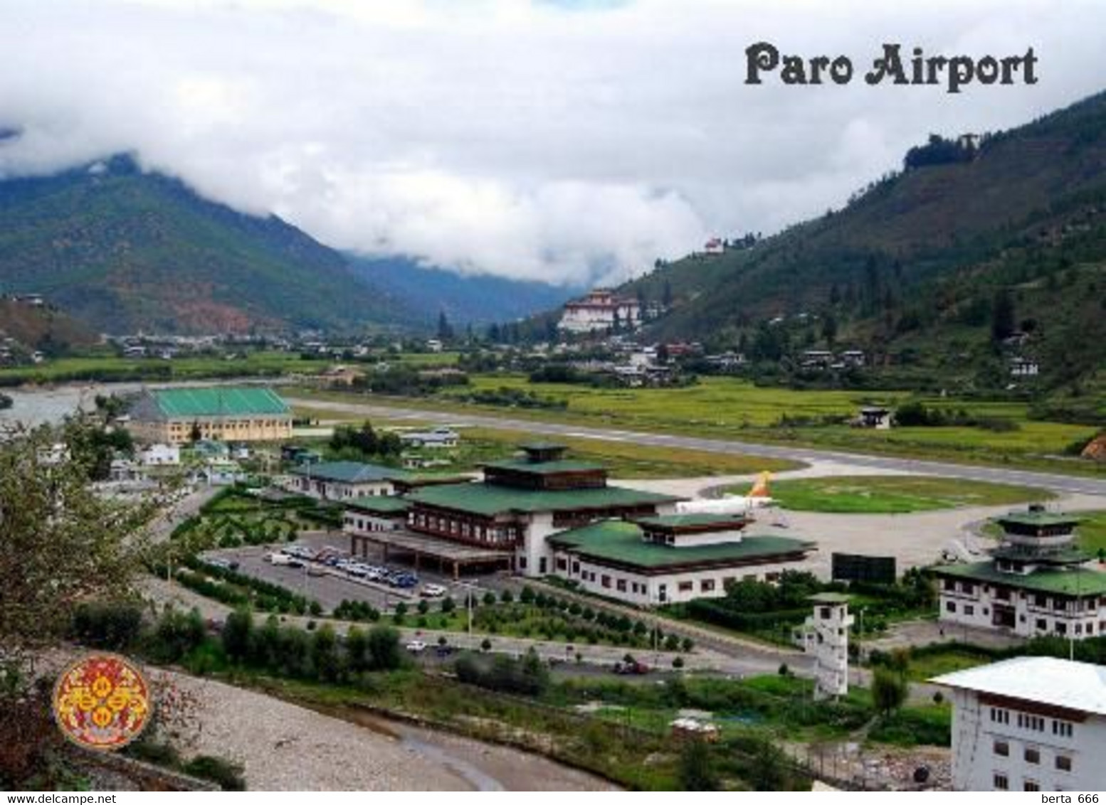 Bhutan Paro International Airport Overview New Postcard Flughafen AK - Butan