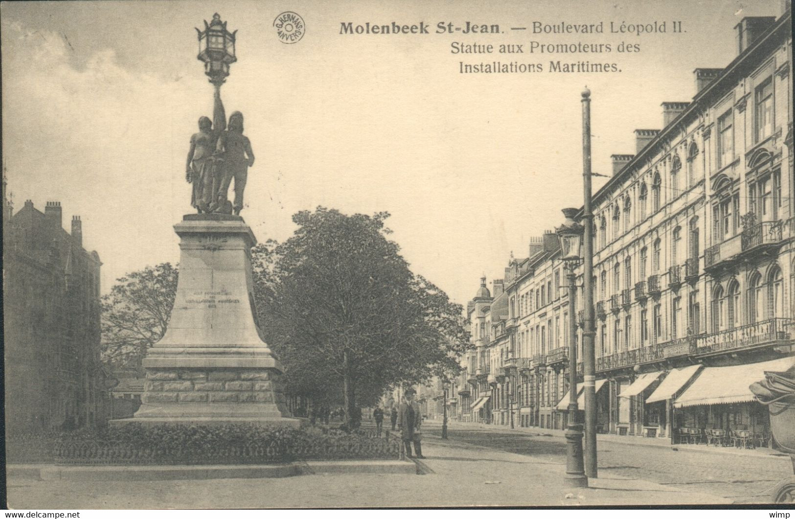MOLENBEEK : Bd Léopold II :  Statue Aux Promoteurs Des Installations Maritimes - Molenbeek-St-Jean - St-Jans-Molenbeek