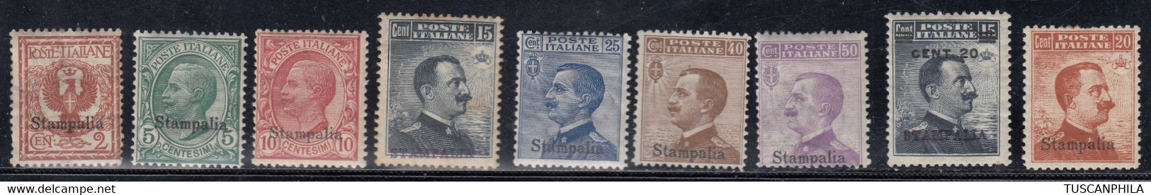 1912/1917 Tre Serie Cpl. Sass. 1/7-8-9 MLH* Cv 424 - Egée (Stampalia)