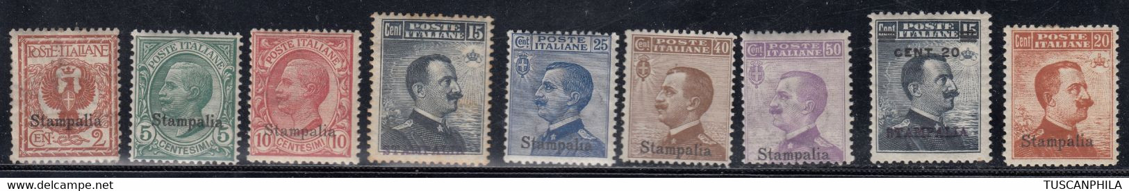 1912/1917 Tre Serie Cpl. Sass. 1/7-8-9 MLH* Cv 424 - Aegean (Stampalia)