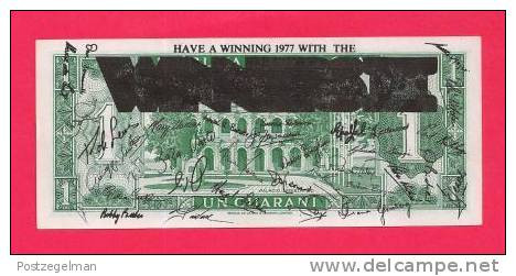 PARAGUAY 1952, Banknote, Used VF,  1 Guarani  (special Overprint On Back) KM 101, - Paraguay