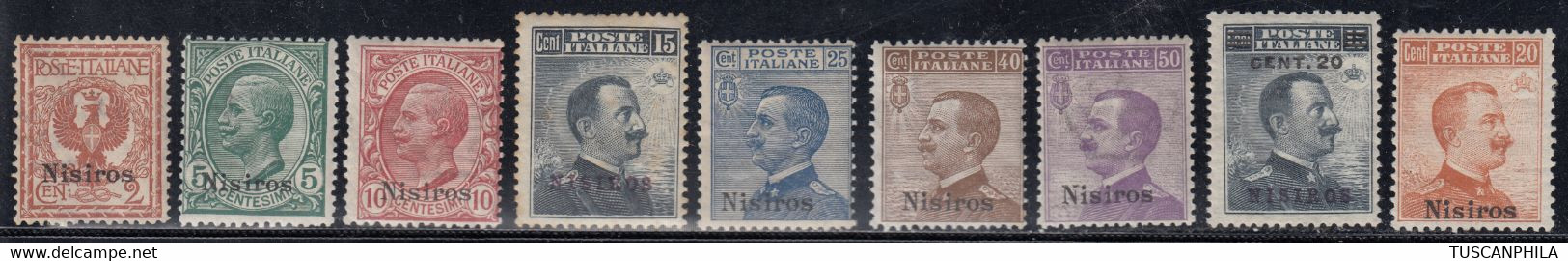 1912/1917 Tre Serie Cpl. Sass. 1/7-8-9 MLH* Cv 386 - Egée (Nisiro)