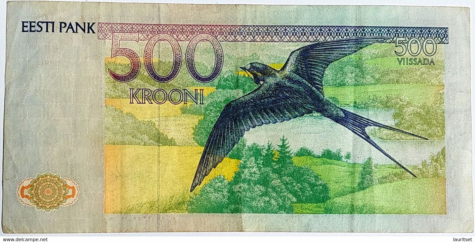 Estland Estonia 500 Krooni 1991 Bank Note Serie AA (replacement), Used - Estonia