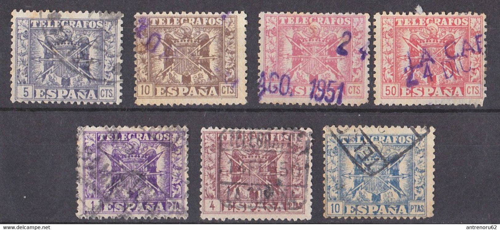 STAMPS-SPAIN-TELEGRAPH-USED-SEE-SCAN-10-PESETAS - Telegraph