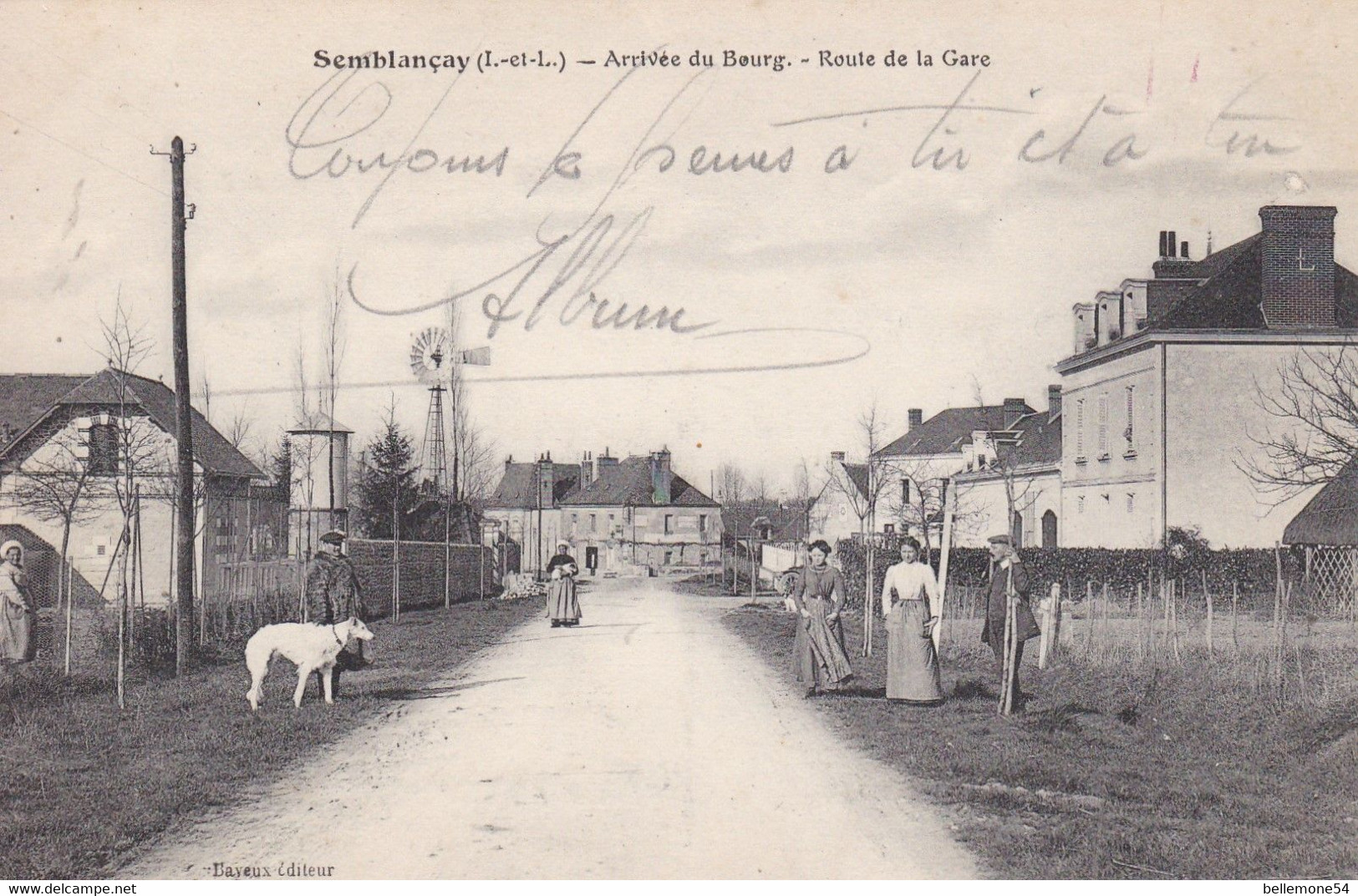 Cpa Dept 37 - Semblançay - Arrivée Du Bourg Route De La Gare (voir Scan Recto-verso) - Semblançay