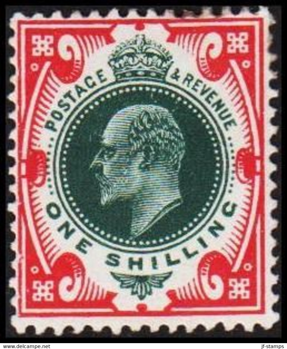 1902 - 1913. ENGLAND. Edward VII. ONE SHILLING. Beautiful Shade. Hinged.  (Michel 114) - JF522534 - Ungebraucht