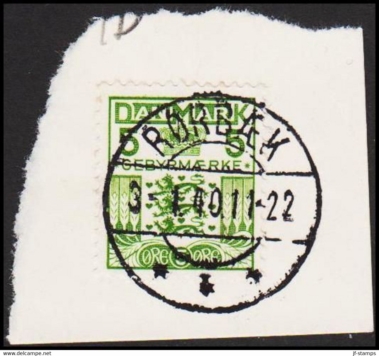 1934. DANMARK. Late Fee. Gebyr. 5 Øre On Small Piece LUX RØRBÆK 3 1 40. (Michel V17) - JF522586 - Postage Due