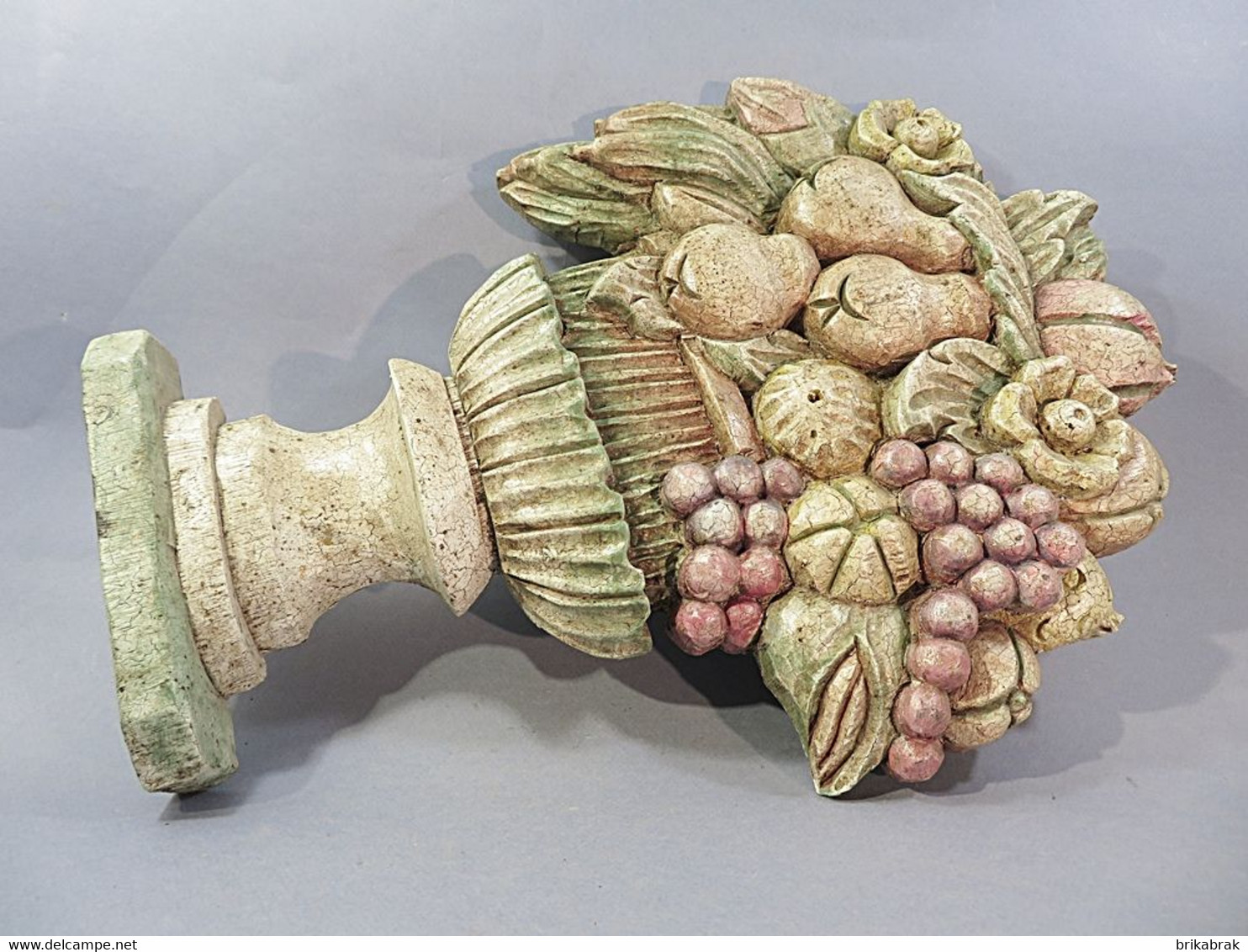 + COUPE DE FRUITS EN BOIS SCULPTE + Sculpture Fruit Décoration