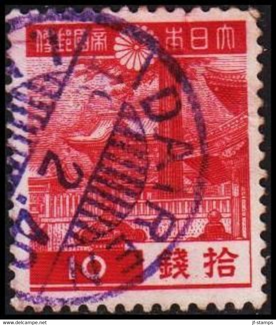 1938. JAPAN. Tokugawa-Shogune 10 S Cancelled DAIREN 19 2 40 In Manchurei. (Michel 262) - JF522629 - Oblitérés