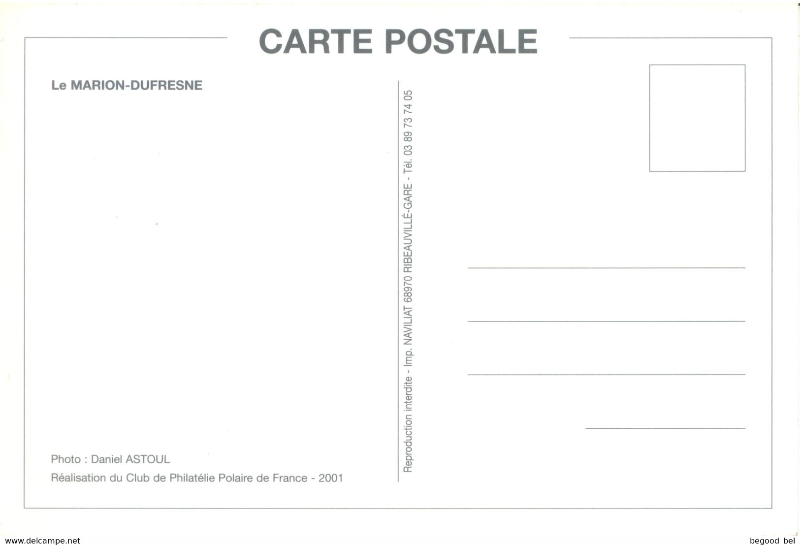 LE MARION-DUFRESNE TAAF  - Lot 25117 - TAAF : Territorios Australes Franceses