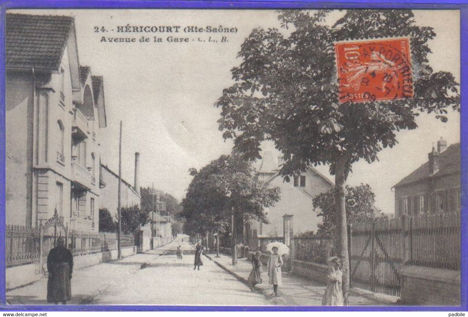 Carte Postale 70. Héricourt  Avenue De La Gare  Très Beau Plan - Héricourt