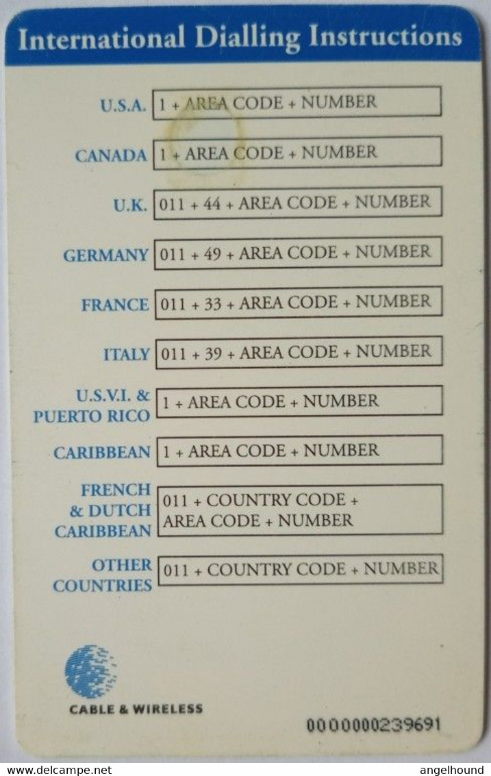 BVI Cable And Wireless US$20 " BVI National Parks, The Crawl, Virgin Gorda " - Jungferninseln (Virgin I.)