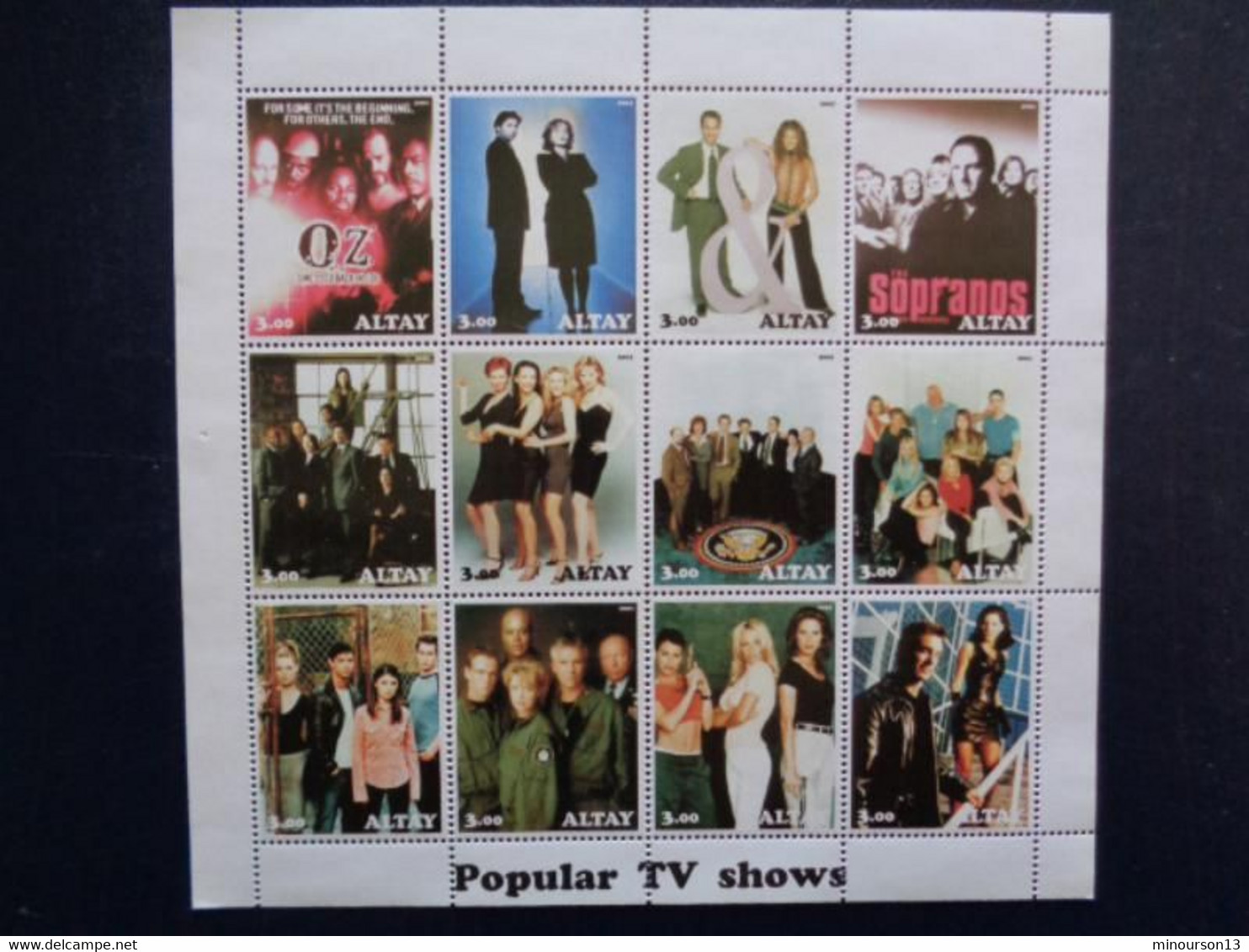 ALTAY 2001 BLOC 12 TIMBRES - POPULAR TV SHOWS - Siberia E Estremo Oriente