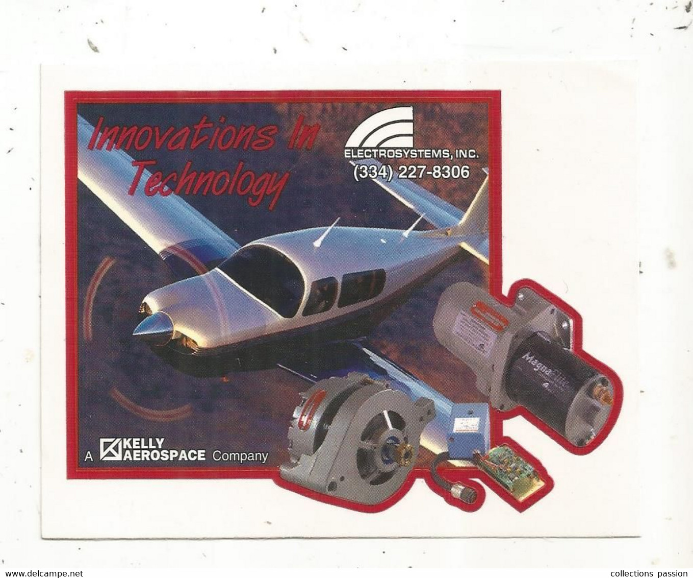 Autocollant , KELLY AEROSPACE Company , Aviation , Electrosystems Inc - Pegatinas