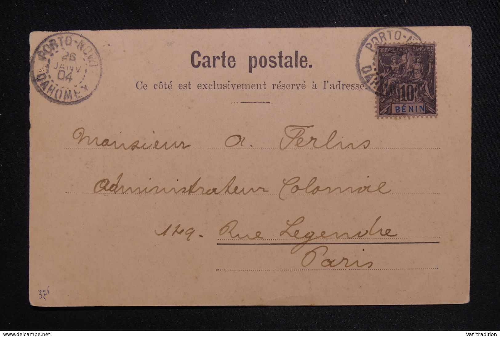 BÉNIN - Type Groupe De Porto Novo Sur Carte Postale( Type Dahoméen) En 1904 Pour Paris - L 126913 - Lettres & Documents