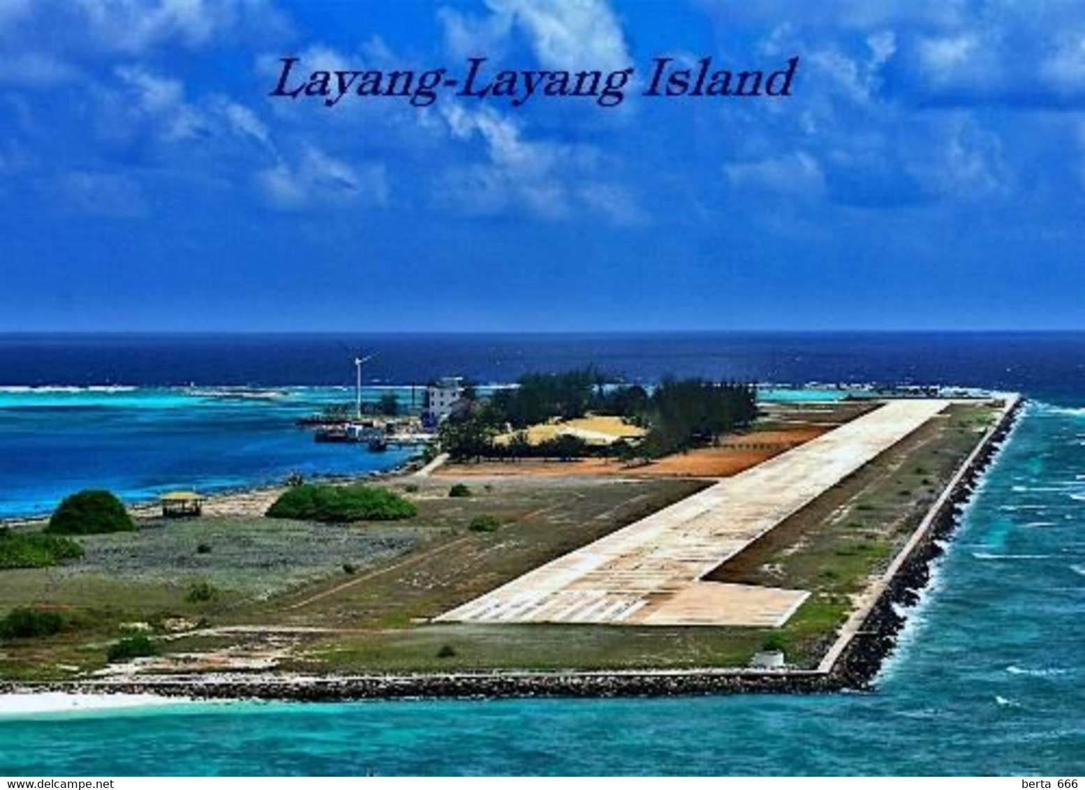 Spratly Islands Swallow Reef Layang-Layang Runway New Postcard - Malaysia