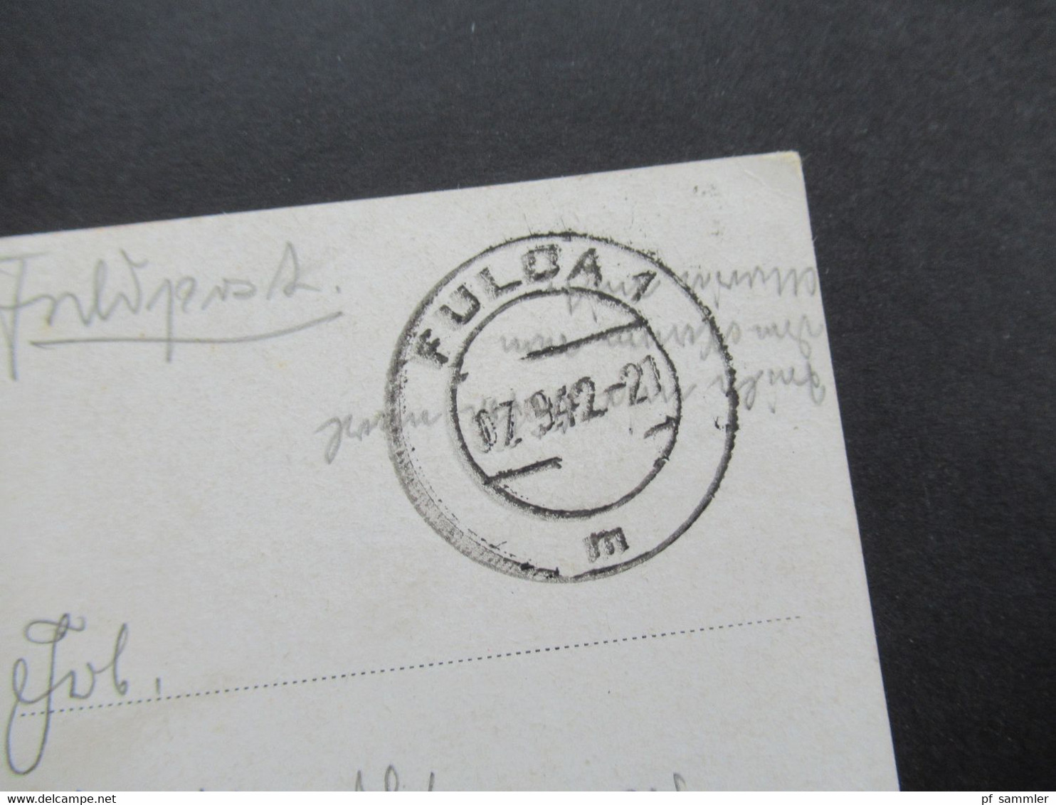 Feldpost 2.WK 1942 PK Truppenübungsplatz Wildflecken Dalherda Stempel Einheit 91401 Tagesstempel Fulda 1 - Manoeuvres