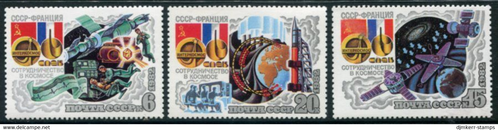 SOVIET UNION 1982 Joint Space Flight With France MNH / **.  Michel 5190-92 - Nuevos