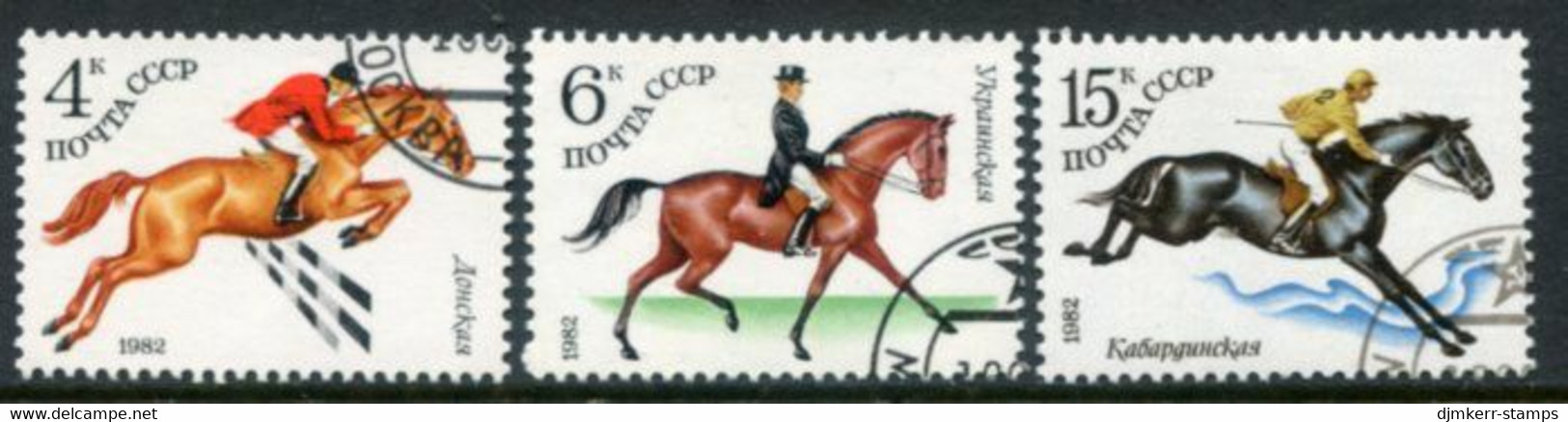 SOVIET UNION 1982 Horse Breeding Used.  Michel 5148-50 - Used Stamps