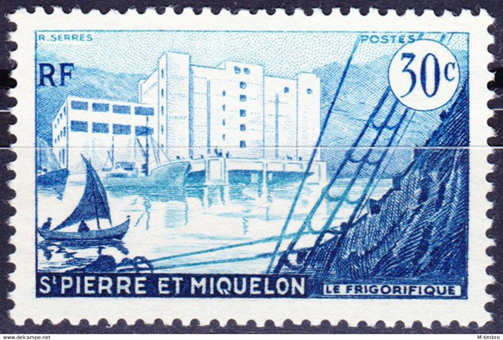 Saint Pierre Et Miquelon YT 348 Mi 375 Année 1955 1956 (Used °) (Neuf Sans Gomme) Bateau - Boat - Gebruikt