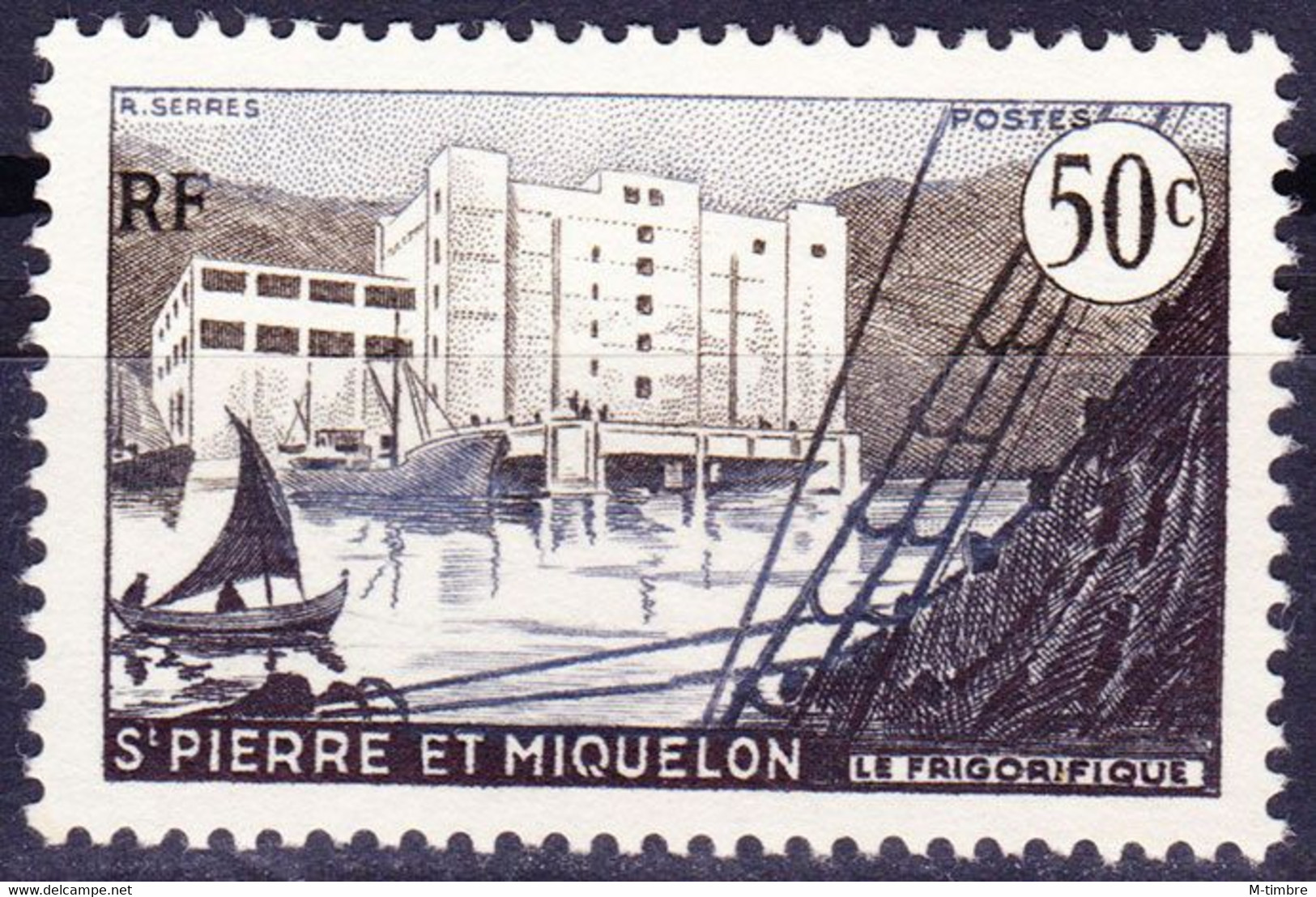 Saint Pierre Et Miquelon YT 349 Mi 376 Année 1955 1956 (Used °) (Neuf Sans Gomme) Bateau - Boat - Gebruikt