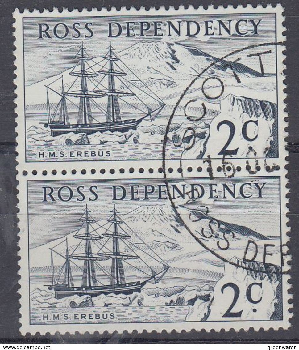 Ross Dependecy 1967 2c (pair) Used Ca Scott Base  (57999C) - Usados