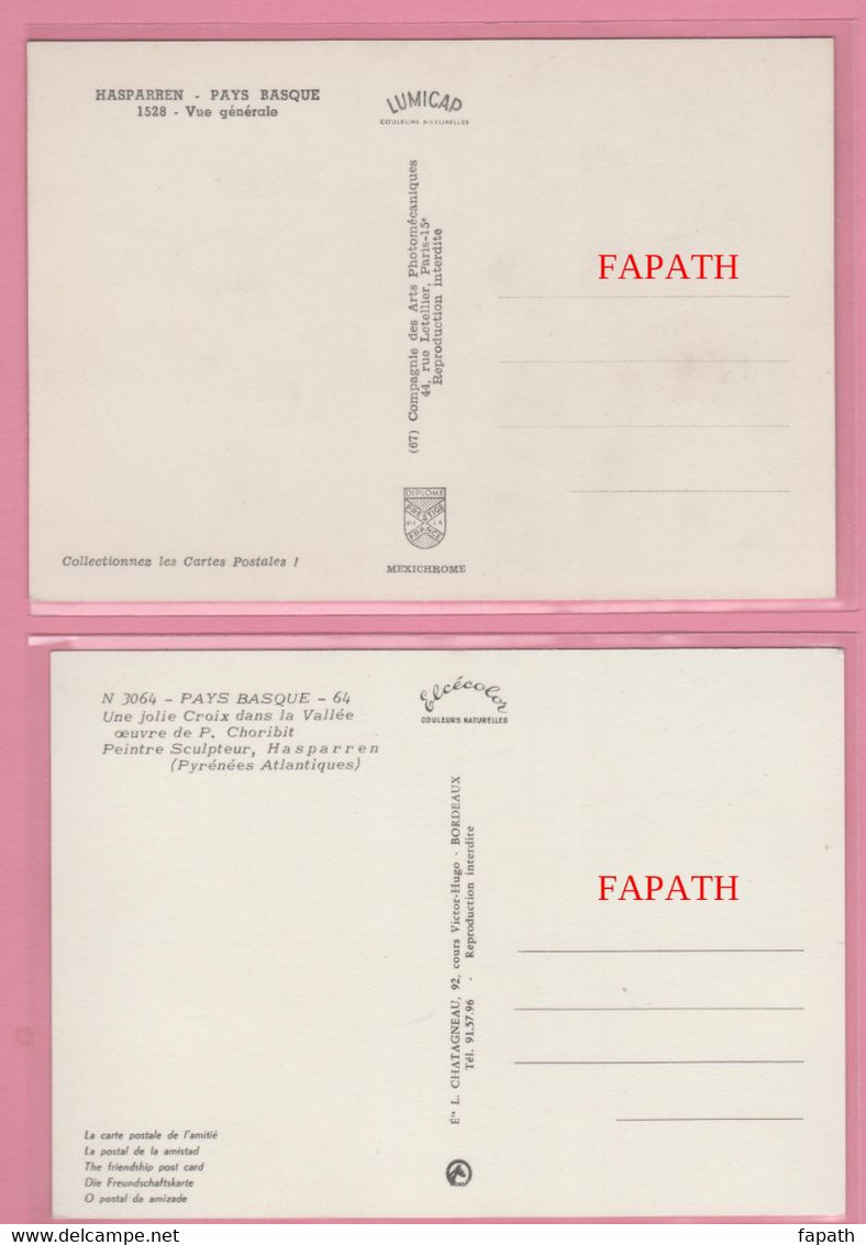 64-HASPARREN-vues Aériennes, Calvaire, Intérieur église, Croix - Lot De 6 CPSM -non écrites - - 5 - 99 Postkaarten