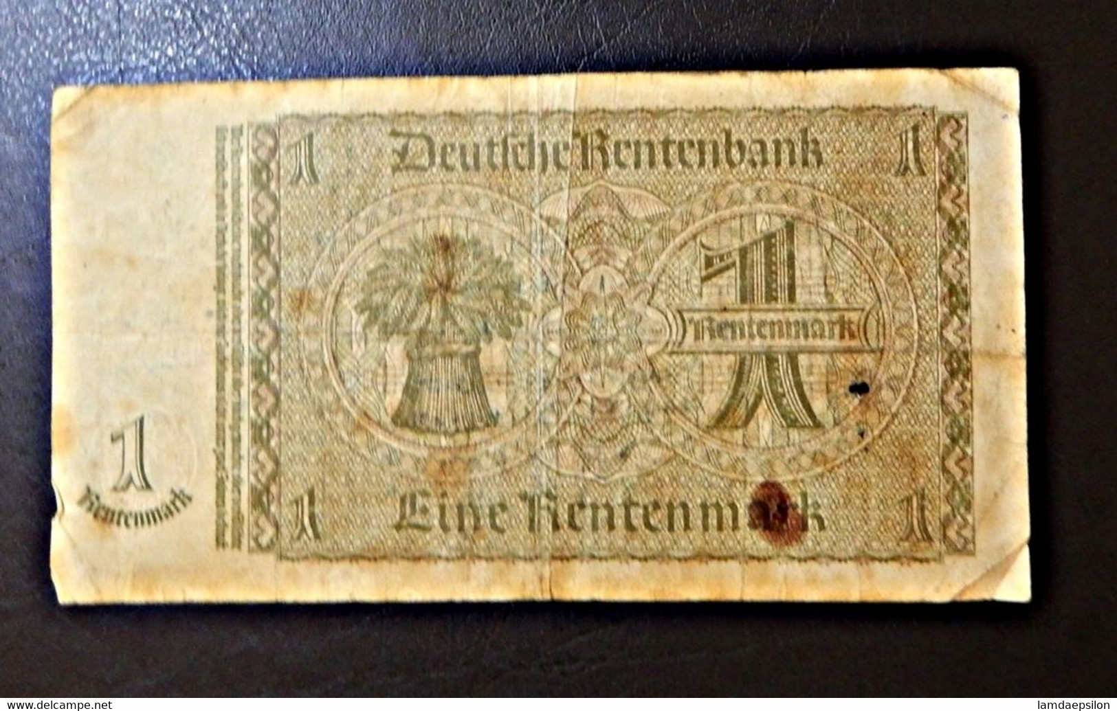 A4 ALLEMAGNE  BILLETS DU MONDE WORLD BANKNOTES  1 RENTENMARK 1937 - 1 Rentenmark