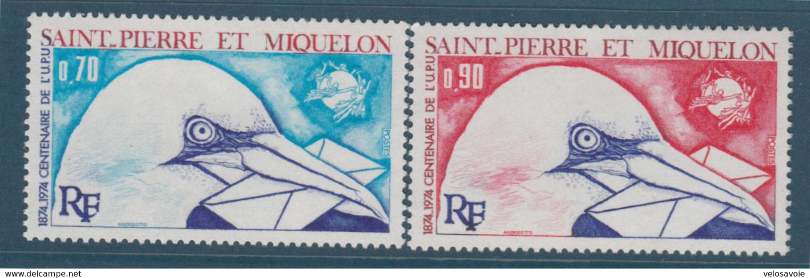 ST PIERRE N° 434/435 UPU OISEAU ** - Unused Stamps