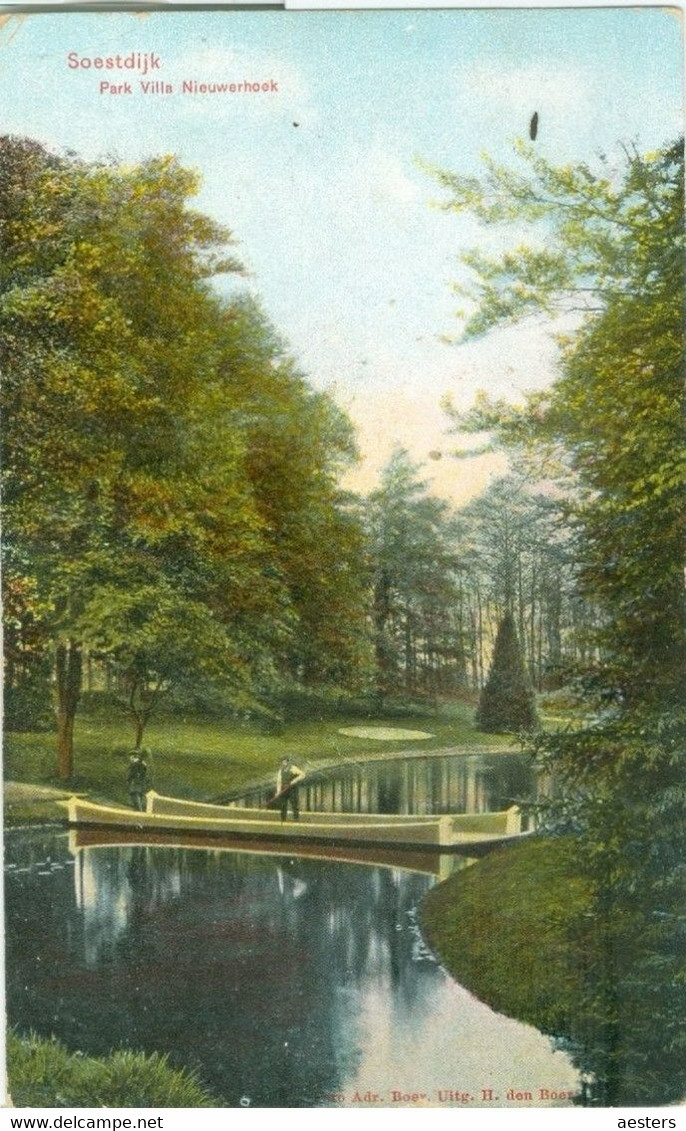 Soestdijk 1908; Park Villa Nieuwerhoek - Gelopen. (H. Den Boer) - Soestdijk