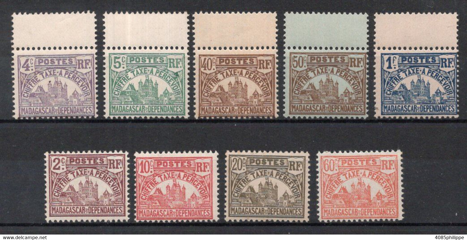 MADAGASCAR Timbres Taxe N°8* à 16* Neufs Charnières  TB Cote 6€25 - Portomarken