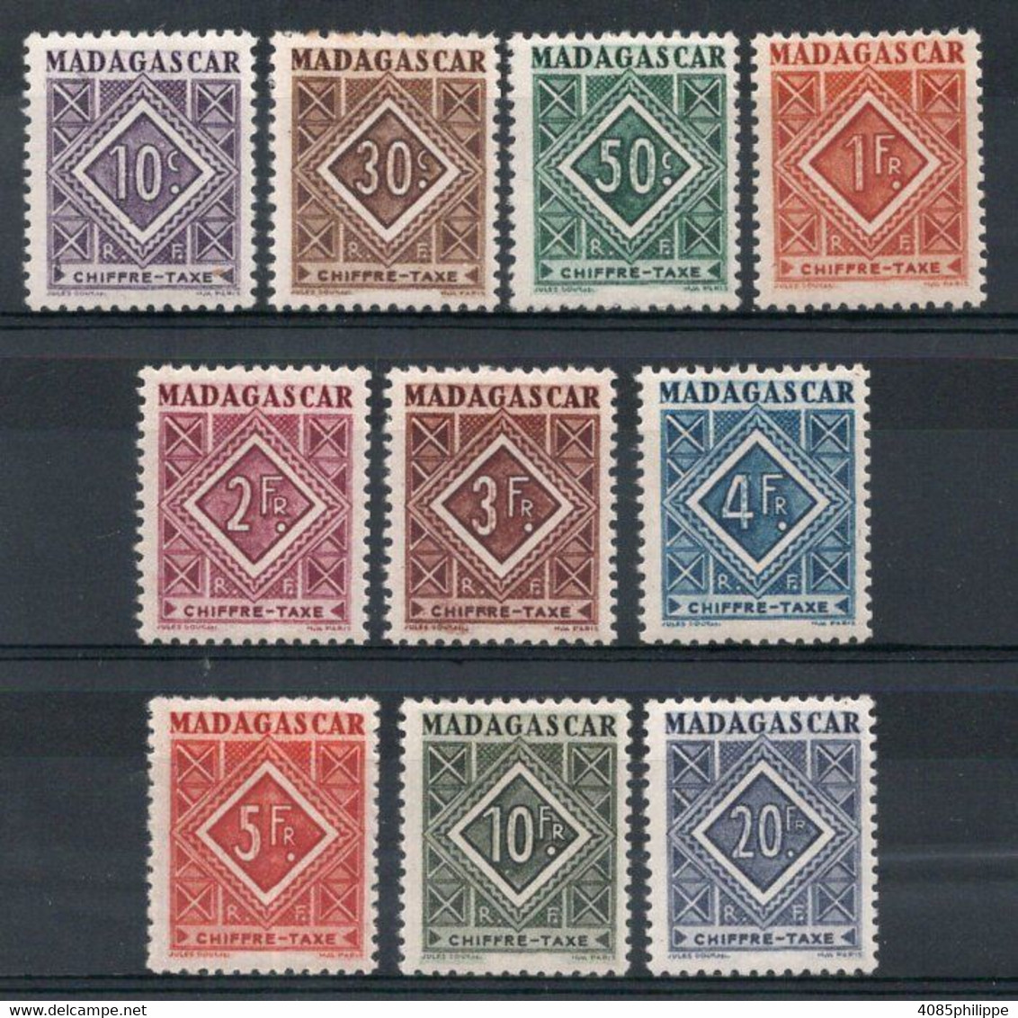 MADAGASCAR Timbres Taxe N°31* à 40* Neufs Charnières  TB Cote 8€50 - Postage Due