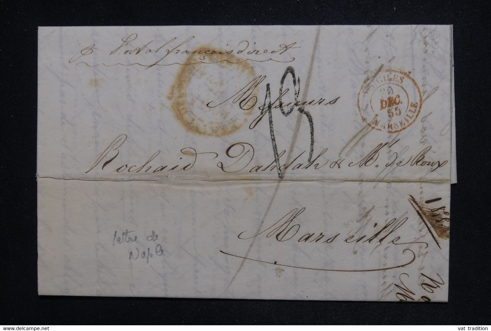 ITALIE - Lettre De Naples Pour Marseille En 1855 - L 126935 - Sicile