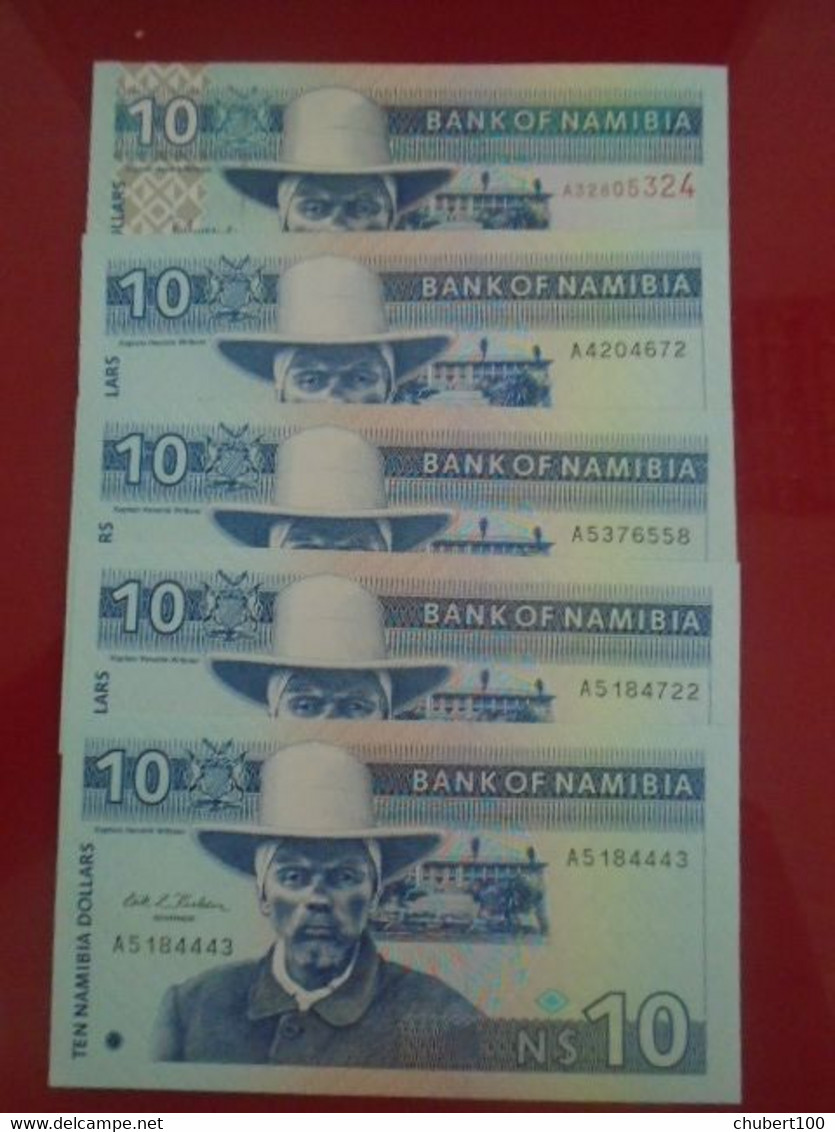 NAMIBIA, P 1 + 4bA , 10 Dollars , ND 1993 2001 , UNC Neuf , 5 Notes - Namibie