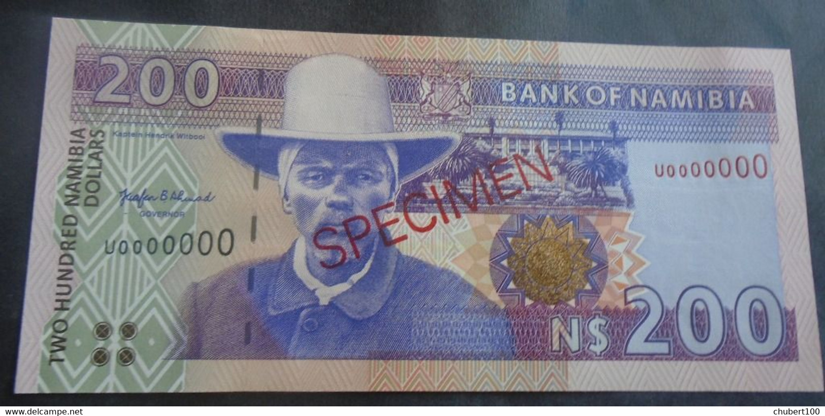 NAMIBIA, P 10as , 200 Dollars , ND 1996 , UNC Neuf , Rare Signature, The Only SPECIMEN On Delcampe - Namibia