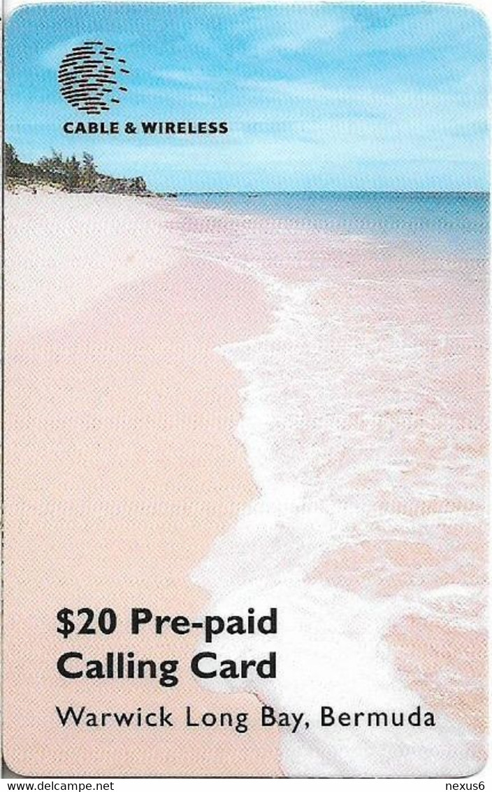 Bermuda - C&W (Prepaid) - Bermuda Beaches, Warwick Long Bay, 1998, Remote Mem. 20$, Used - Bermuda