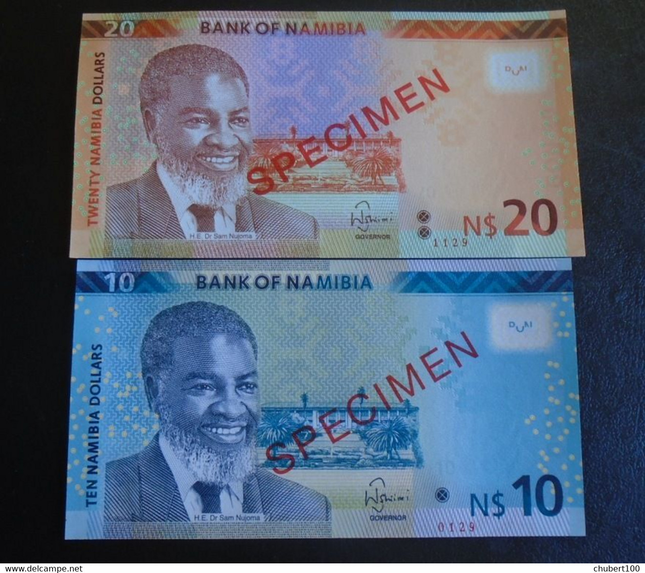 NAMIBIA, P 16s + 17s, 10 + 20 Dollars , 2015 , UNC Neuf , SPECIMEN, 2 Notes The Only Ones On Delcampe - Namibie