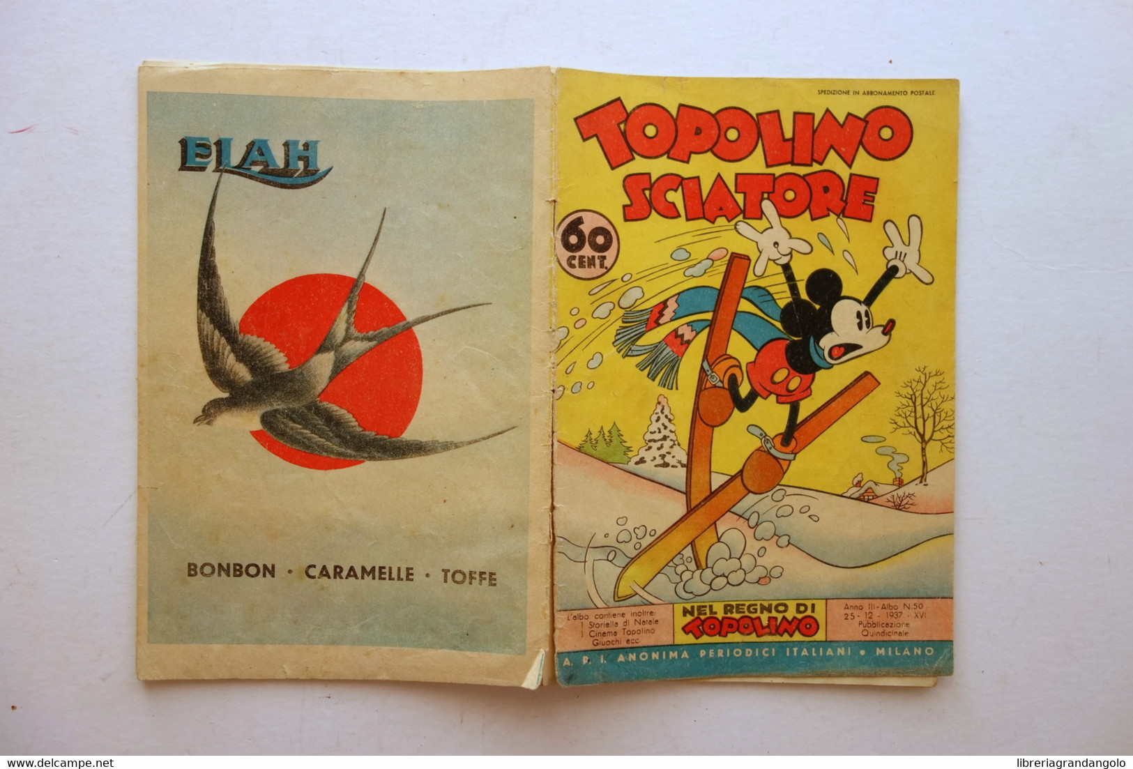 Nel Regno Di Topolino Topolino Sciatore Walt Disney Mondadori Albo N. 50 1937 - Otros & Sin Clasificación