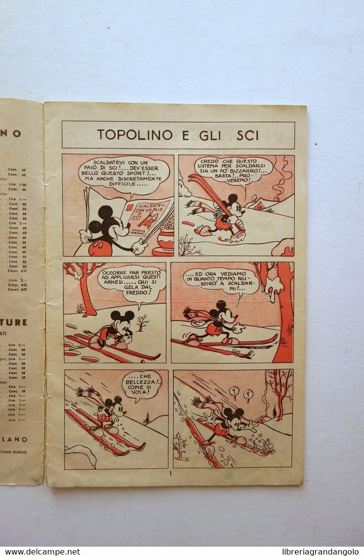 Nel Regno Di Topolino Topolino Sciatore Walt Disney Mondadori Albo N. 50 1937 - Otros & Sin Clasificación